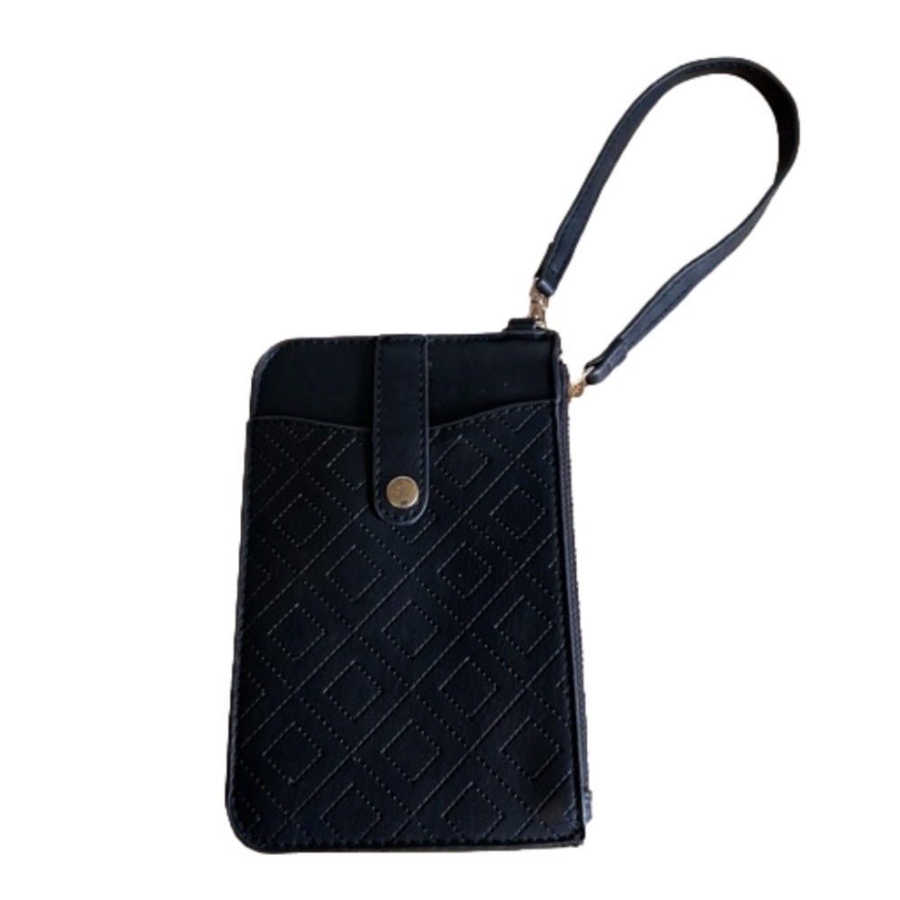 Small Wristlet Faux Leather Black